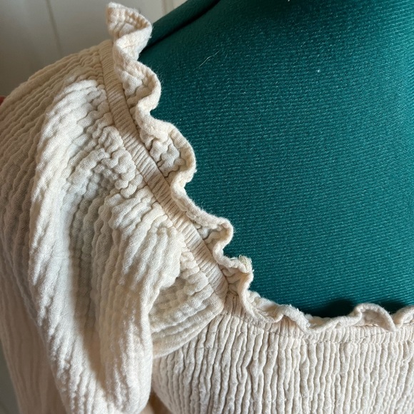 INGRID SMOCKED MINI DRESS Ivory - Picture 7 of 15